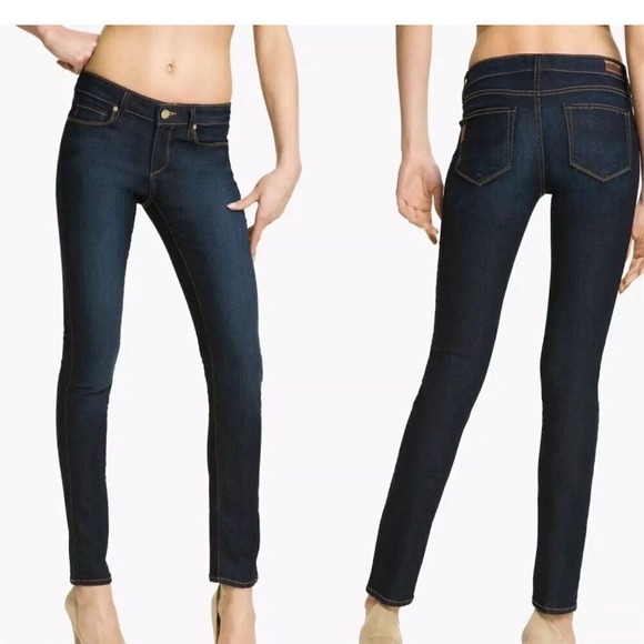 Paige Women's Skyline Skinny Jeans Size 32 Dark Wash Blue Denim - Picture 1 of 11